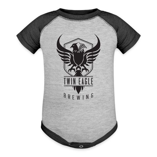 Baseball Baby Bodysuit - heather gray/charcoal