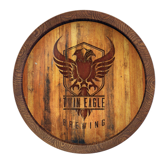 Twin Eagle Brewing Branded "Faux" Barrel Top Sign